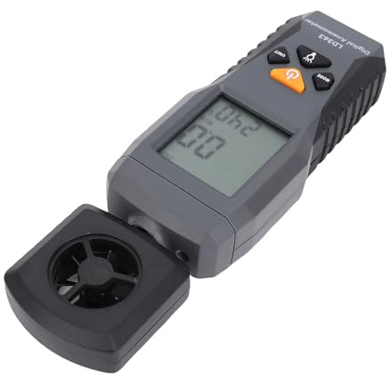 Aumotop Anémomètre Compact et Léger avec Conception TrèS Précise à 6 Lames pour la Vitesse du Vent, la Température, les Mesures MPH, les Nœuds, les Km/H, les M/S, le CVC, le Vol de