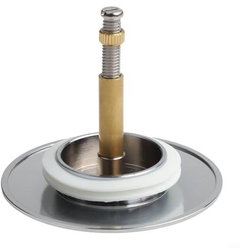 Badewannenstopfen aus Messing mit doppelter Dichtung, höhenverstellbar, 45–65 mm für Badewannenablauf, verchromtes Messing mit Silikondichtung, robuste Badewanne