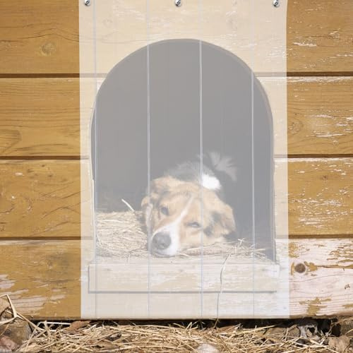 Angoily Rideau de Niche pour Chien en PVC 1,4 Mm Épaisseur 15 Cm X 200 Cm, Bande à Lanières Translucide Isolante, Porte à Rideaux pour Porte Extérieure, Usage Chien et Chat, Protection