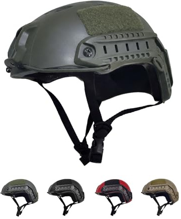 LOOGU Casque Tactique Airsoft Rapide Ops Core avec Protection, Coussins et Rails Latéraux - Pour Crash, Paintball en Plein Air, Combat
