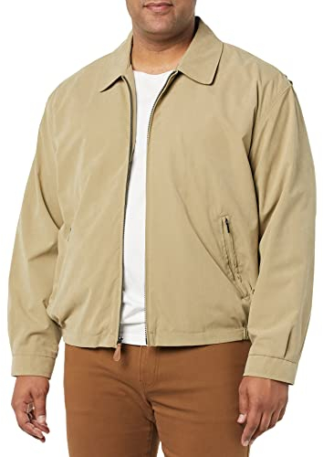LONDON FOG Herren Auburn Zip-Front Golf Jacket (Regular & Big-Tall Sizes) Leichte Baumwolljacke, Camel, XXL