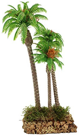 Ferrari & Arrighetti 3 Palme per Presepe su Base, Linea Natale Bertoni, Legno/Plastica, Multicolore, Altezza 24 Cm