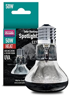 Arcadia Basking Solar Spot Lamp 50W E27 Reptile Heat & UVA Bulb
