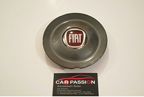 Fiat 1 COPPETTA COPRIMOZZO Bravo Nera FREGIO Originale Logo Cerchio in Lega