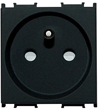 Steckdose Franz. 2+F 16A 250V 2 Module schwarz-matt Steckdose VM40SB-B TEM PD12 Einsatz 0492