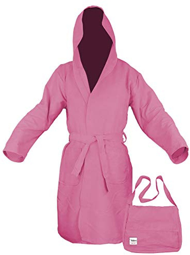 Tex family - Accappatoio Tecnico PODDY in Microfibra | Assorbe 5 Volte Più della Spugna di Cotone | Leggero e di Facile Manutenzione | Ideale per Sport e Viaggio, Rosa, S, Small, Microfibra