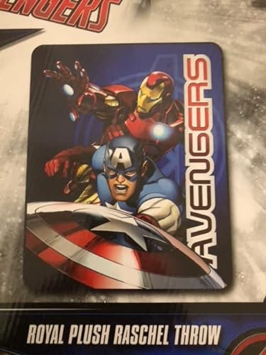 Disney Marvel Avengers Iron Man and Captain America Baby Size Royal Plush Throw Blanket
