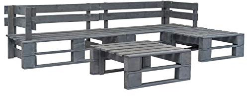Tidyard Garten-Sofagarnitur Gartensofa Sitzgruppe Couch-Set Ecksofa Gartenmöbel Gartenset Palettenmöbel Lounge Geeignet für den Innen- und Außenbereich