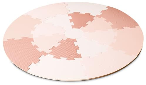 Beeloom - Tapis de Jeu pour Enfants, Rose PLAYMAT, pour Enfants et bébés, Rond, Puzzle Amovible, en Mousse eva, Couleur Rose