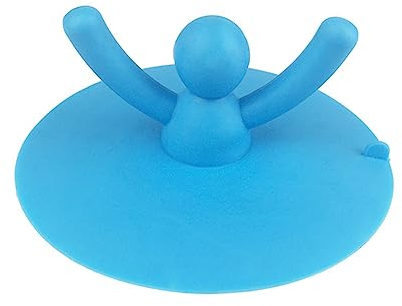 AKOAK 1 Packung niedlicher Bodenablaufstopfen aus Silikon in menschlicher Form – Blau