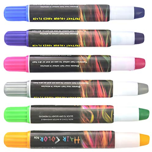Beaupretty Wachsmalstifte Haarkreidestifte 6Pcs Haar Kreide Stifte Temporären Wachsmalstift Salon Waschbar Haarfarbe Farbstifte für Make-Up Geburtstagsfeier Waschbare Haarkreide