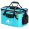 MMSGA Angeleimer, tragbarer Faltbarer Angelköder-Eimer，Multifunktionaler Behälter für lebende Angelköder, Outdoor-Camping-Eva-Angeltasche und Fischschutzeimer (Blau, 23L)