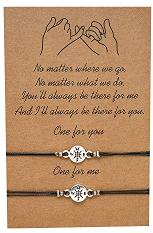 Pinky Promise Armbänder,2 Stücke Versprechen Bracelet Freundschaft Paar Entfernung Matching Graduation Beach Armband Geschenk für Freundin Freund Mädchen Frauen Männer.