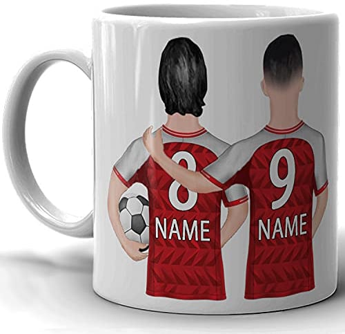 4GIFTSAKE Personalised Friends Football Coffee Mug - 11oz, Microwave Safe, Ceramic Cup with Easy-Grip Handle | Best Friend Novelty Cup | Customised Gifts