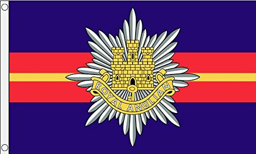 AZ FLAG - Drapeau Royal Anglian Regiment du Royaume-Uni - 90x60 cm - Drapeau British Army 100% Polyester Avec Oeillets Métalliques Intégrés - Pavillon 50 g