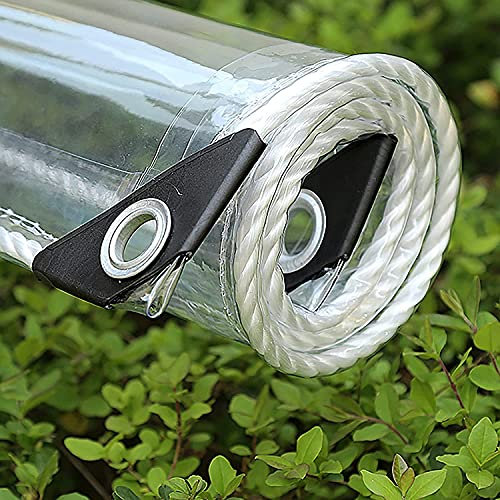 ZGLCQSGY Heavy Duty Waterproof PVC Transparent Tarpaulin Poly Clear Vinyl Tarp Cover,Anti-Aging Insulation Soft,Clear Awning Canopy Patio Enclosure(0.35mm/360g/m²)（1m X 2m）