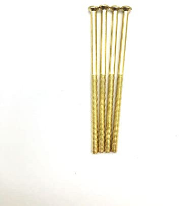 M3.5 Brass/Gold Electrical Socket Screws, 75mm, For Switches, Light Switch, Plug Sockets, 3.5mm x 75mm, (4)