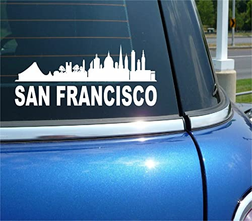 myrockshirt San Francisco Umriss Skyline SilhouetteAufkleber Sticker Autoaufkleber
