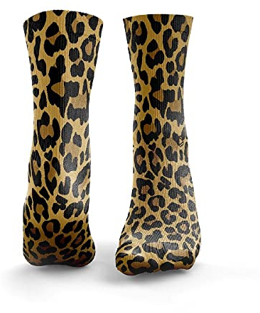 HEXXEE Damen Leopard Print Socken mit Leopardenmuster, Mehrfarbig, S