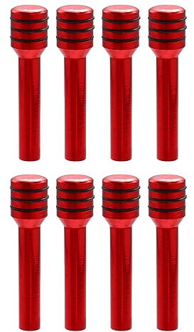 X AUTOHAUX 8pcs Car Door Lock Knobs Interior Door Lock Knob Aluminum Alloy Red