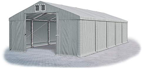 Das Company Lagerzelt 6x10m wasserdicht grau Zelt 560g/m² PVC Plane ganzjährig Zelthalle Winter Plus SD