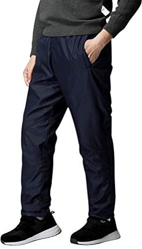 Oanviso Herren Thermohose Jogginghose mit Seite-Taschen Funktionelle Wintersport-Hose mit Warmem Innenfutter Weich Breathable Windproof Skihose Winterhose Wanderhose Freizeithose A Dunkelblau XL