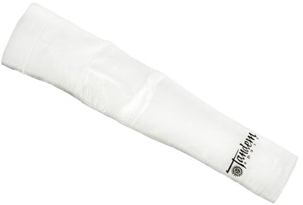 Tandem Sport Manicotto a compressione per braccio da pallavolo, protezione per bruciature e contusioni da pavimento, manica singola, Bianco, S/M