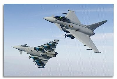 YIBIN Luftfahrt-Poster für Eurofighter Typhoon-Poster, dekoratives Gemälde, Leinwand, Wandposter und Kunstbild, modernes Familienzimmer, 30 x 45 cm