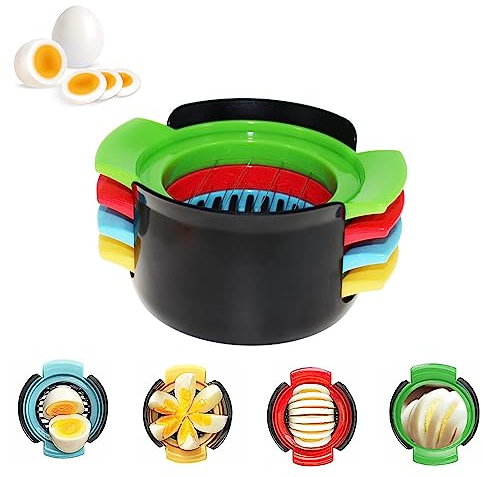 Coupe œufs, Trancheuse D'oeufs in Acier Inoxydable 4 en 1, pour œufs durs, Fraises, Kiwi