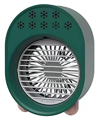 Luftkühler mit Verdunstungskühlung, Ventilator USB 4 in 1, Mini Klimaanlage Akku Portable, Mobile Klimagerät ohne Abluftschlauch Leise Klimaanlage Mobil Klimagerät Conditioner Air Purifier (Grün)