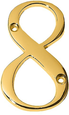 Clio 3-Inch Brass House Numbers For Outside Address Signs For Houses Outdoor Wall Decor Mailbox Numbers House Address Numbers For Outside Address Sign Door Numbers For Mailbox Post (Polished, Number