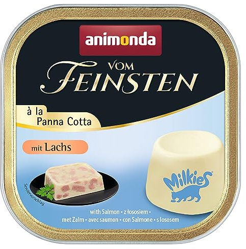 Animonda vom Feinsten Katze – Feinschmecker Katzenfutter nass à la Panna Cotta - Köstliches Katzennassfutter mit saftigem Lachs, Taurin und Protein – 32 x 100 g