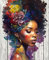 YUCCAORCHID Malen Nach Zahlen Erwachsene Landschafts Faltenfreie Leinwand mit Pinseln Acrylpigment DIY Ölgemälde Leinwand Set 40 × 50 cm（Rahmenlos-Bunte Tinte Afrikanerin