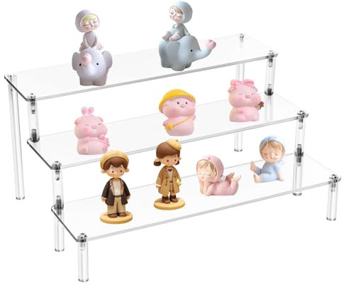 Acryl Riser Display Regal Ständer für Amiibo Funko Pops Figuren, Tischplatte klar Acryl Organizer für Nagellack Gewürz Kosmetik Kunsthandwerk Schmuckständer Cupcake Buffets Dessert Modell