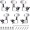 6 Stück Gitarren Mechaniken, Gitarren Stimmwirbel, Metall Mechanik Locking Key, 3L3R Gitarre Tuning Key Peg für E Gitarre(Silber)