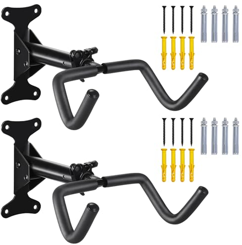 Urban Deco Bike Wall Mount 2pcs Bike Hanger with 66lbs Weight Capacity 360° Adjustable Angle Soft Padding Protection Bike Rack Garage Extendable by 6in for Home and Garage Use