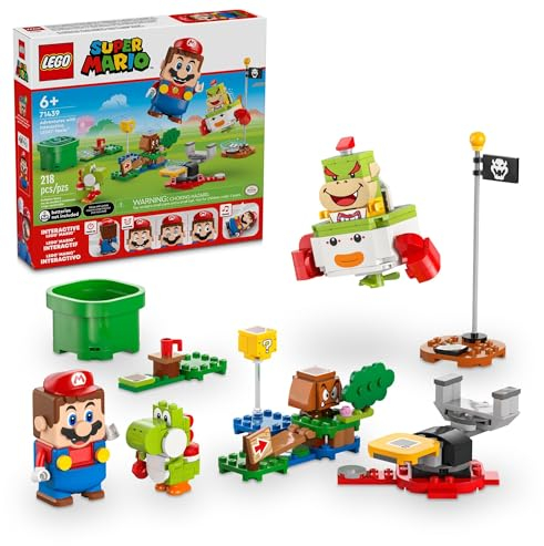 LEGO Super Mario Abenteuer mit interaktivem Mario, Bowser Jr.'s Clown Auto Spielset Fahrzeug, Yoshi Spielzeug, Mario Spielset, Nintendo Spielzeug Geschenk für Jungen, Mädchen und Gamer ab 6 Jahren,