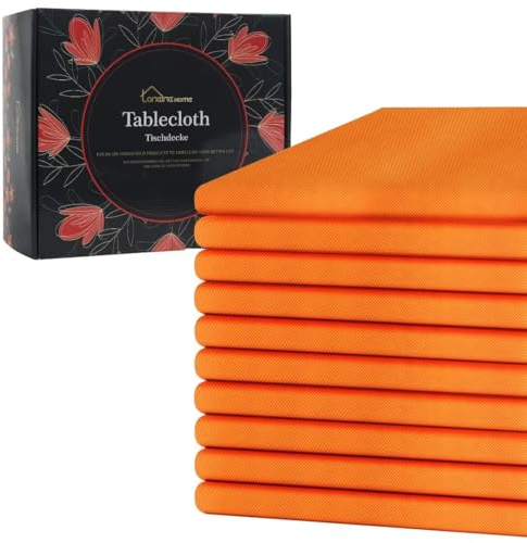 Einweg Vlies Stoffähnlich Tischdecke, 1m x 2,5m, Orange, Hochzeit, Geburtstag, Party, Dekoration