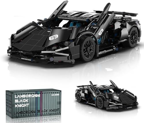 Minxtech Supersportwagen Bausteine Sets, 1314 Teile Technik Sportwagen Modell Bauset Auto Modellbausatz, 1:14 Rennwagen Modell Bausteine Bausatz, Kompatibel mit Mainstream Marken - Schwarz
