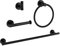 4 Pieces Matte Black Bathroom Hardware, NSCMQSL Bathroom Accessories Set Includes Toilet Paper Holder Round Towel Ring Robe Hook Wall Mounted