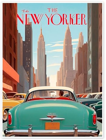 The New Yorker II Poster von nobelart 30 x 40 cm Türkis Wandbilder Wanddeko