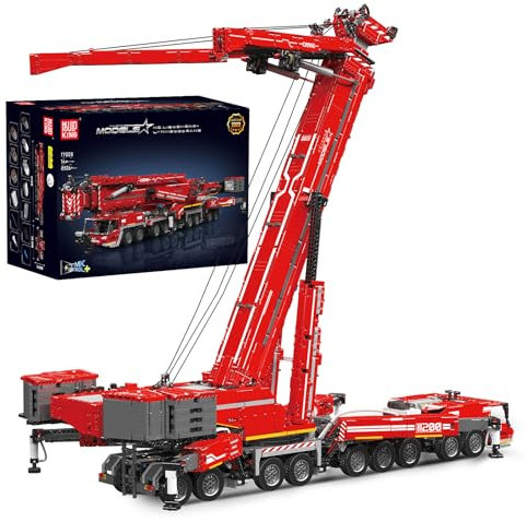 Mould King Technik Camion Grue avec modèle Chenille télécommandé, Grand Camion pneumatique Jouet pour Adultes (8506+ pièces)