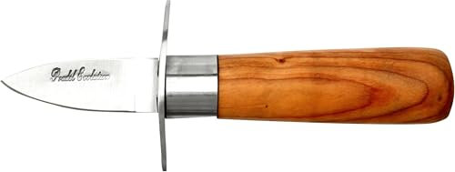laguiole artisan Lame Courte Professionnelle, Couteau À Huîtres De Sécurité Blindé, Manche Prestige Pleine Soie Et Manche En Bois De Teck