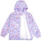 LACOFIA Veste Imperméable Enfant Filles avec Doublure Polaire Veste Chaud Coupe Vent à Capuche Blouson de Pluie Automne/Hiver pour Enfant Violet 3-4 ans
