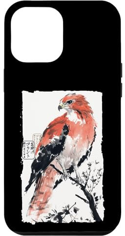 iPhone 12 Pro Max Japanese Falcon Ink Art Traditional Watercolor Sumi-E Style Case
