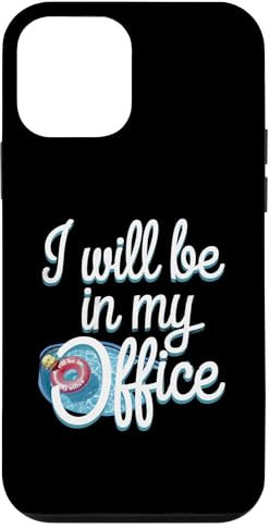 Coque pour iPhone 12 mini Citations de piscine I Will Be In My Office Water Fitness