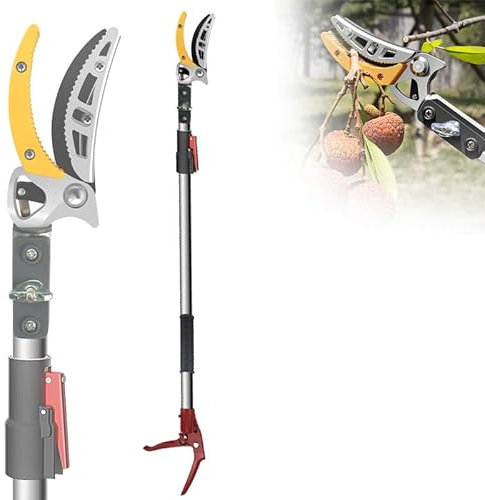4.6-10 Ft Extendable Tree Pruner with Pole Saw, Long Handle Pruner Cut, Retractable Tree Trimmers for High Reach Pruner, Ideal For Pruning Trees, Thorny Shrubs, Hedges