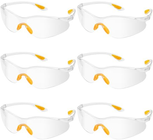 MeoZynxadril 6 Stück Arbeitsschutzbrille, Schutzbrille Arbeitsschutzbrillen, Transparent Sicherheitsbrille, Staubschutzbrille, Schutzbrille Antibeschlag, für Bauwesen, Heimwerker, Labore