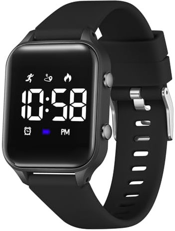Timever L6615E-Jia - Rastreadores de actividad para niños fabricados en China, L6615E-Negro