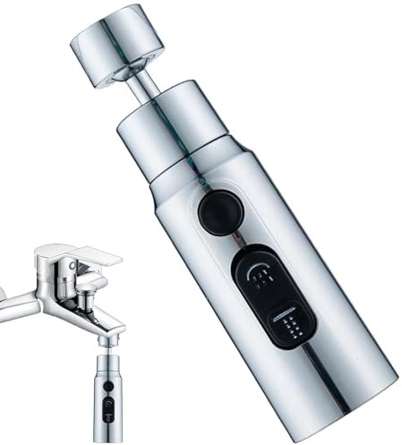 3-Function Kitchen Faucet Sprayer, rotabile a 360 gradi di rubinetto Extender, regolabile Spray Head for Kitchen Tap, Efficient Water Sprayer for Washing, Cleaning, Rinsing & More